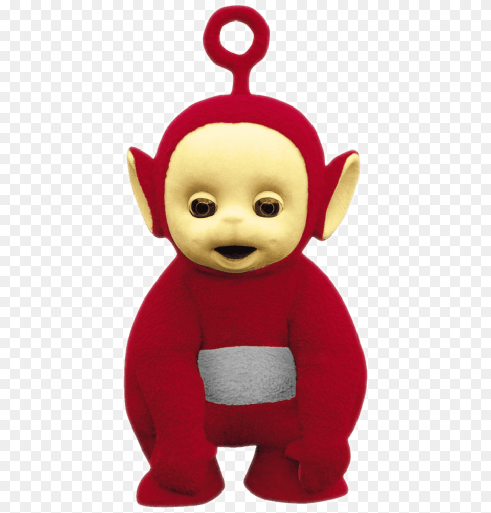 Teletubbies Po Crouching Teletubbies Po, Plush, Toy, Face, Head Png Image