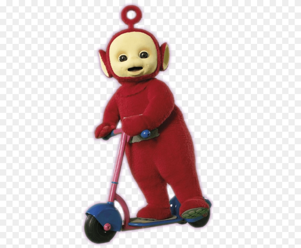 Teletubbies Po S Scooter1 Death By Daylight Meme Transparent, Scooter, Transportation, Vehicle, Baby Png
