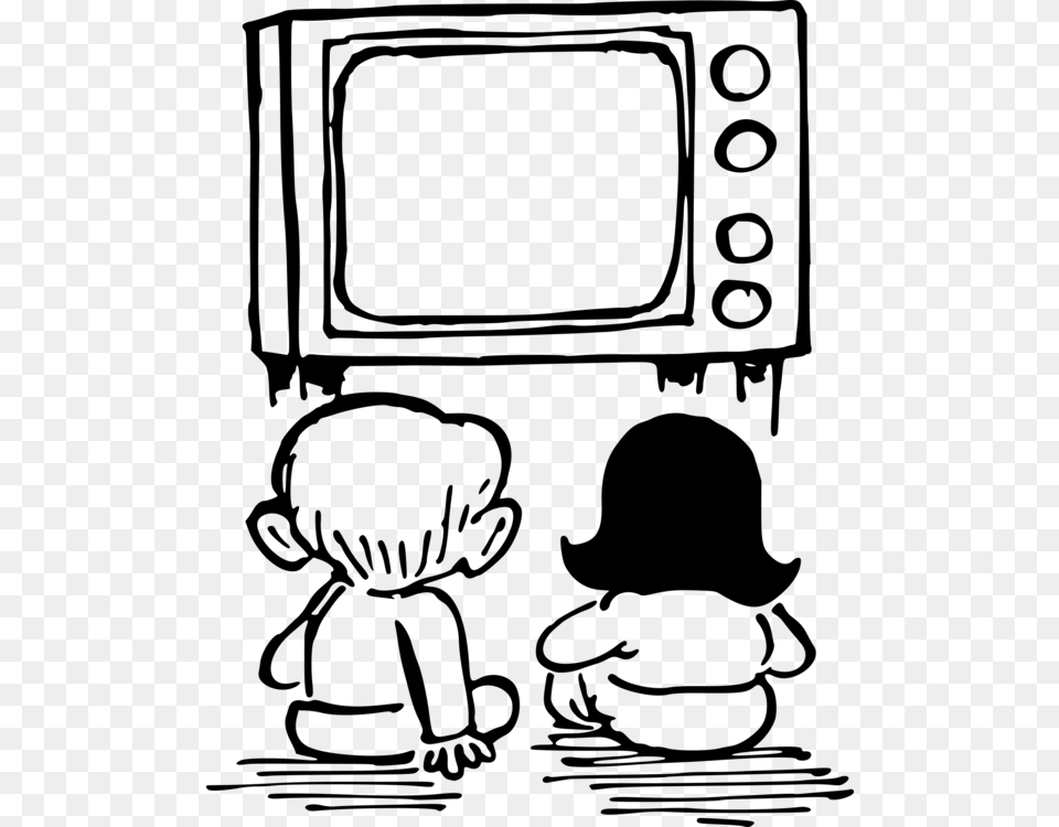 Television Drawing Black And White Cartoon Child, Gray Png Image