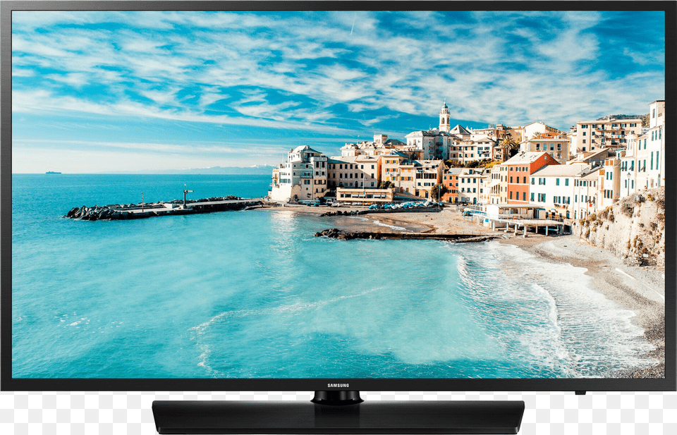 Televisiondisplay Devicelcd Tvcomputer Lcd Displayflat Samsung, Waterfront, Water, Tv, Screen Free Png