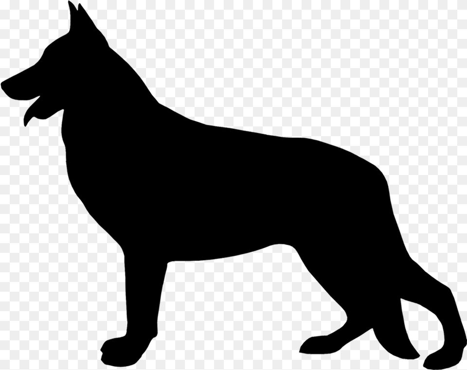 Tell A Friend Silhouette German Shepherd Dog, Gray Free Png Download