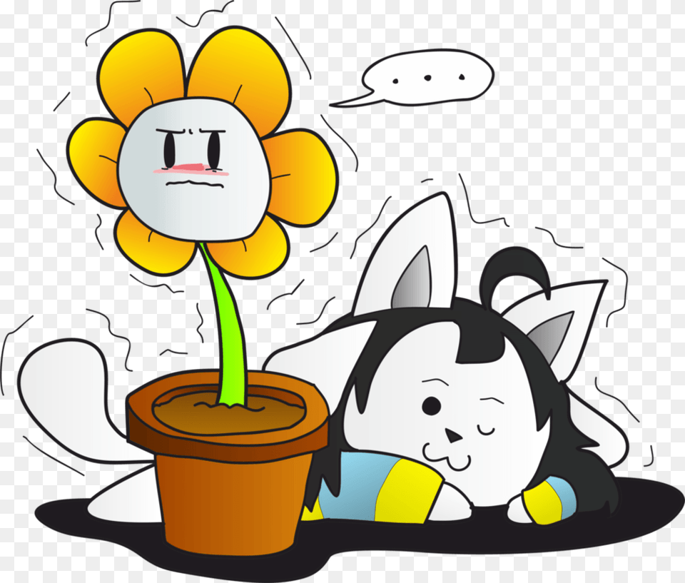 Temmie Annoys Flowey By Ilovegir64 Flowey And Temmie Shop, Art, Cartoon, Face, Head Free Png Download