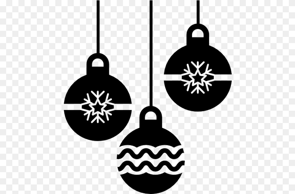 Template Christmas Balls Clipart Black And White, Gray Free Png Download