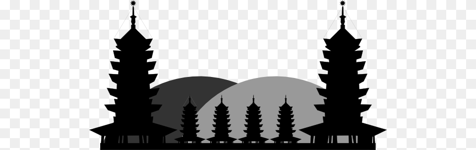 Temple Clip Art, Silhouette, Architecture, Building, Spire Free Png Download