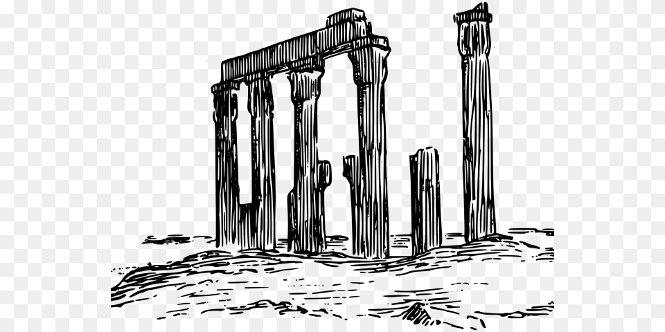 Temple Clipart Ruins Clipart, Gray Free Transparent Png