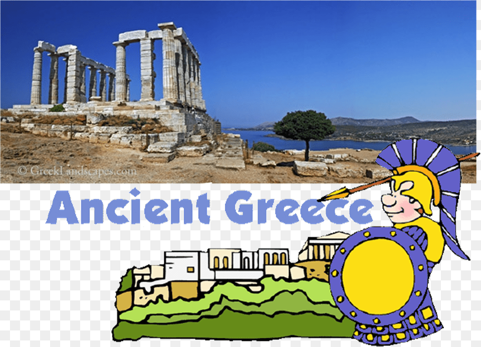 Temple Of Poseidon Sounio Metopes, Architecture, Ruins, Building, Person Free Png Download