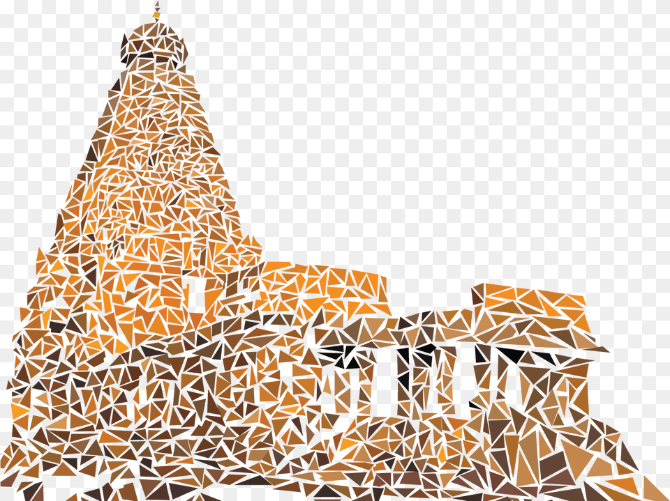 Temple Triangle Colored Christmas Tree, Art Png