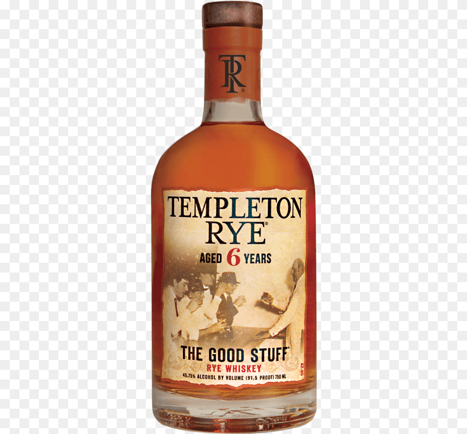 Templeton Rye Whiskey 6 Year Old, Alcohol, Beverage, Liquor, Person Free Png