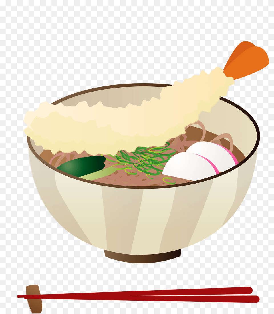 Tempura Soba Noodle Food Clipart, Bowl, Dish, Meal, Soup Bowl Free Png