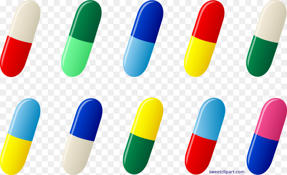 Ten Capsules Meds Sweet Clip Art Pills, Medication, Pill, Dynamite, Weapon Png Image