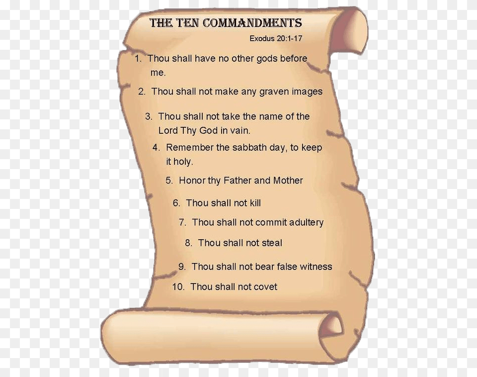 Ten Commandments Kjv, Text, Document, Scroll Free Transparent Png