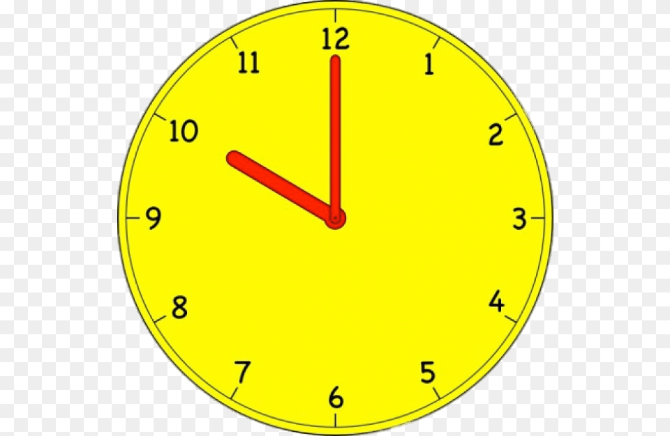 Ten Oclock Yellow Clock, Analog Clock, Disk Png Image