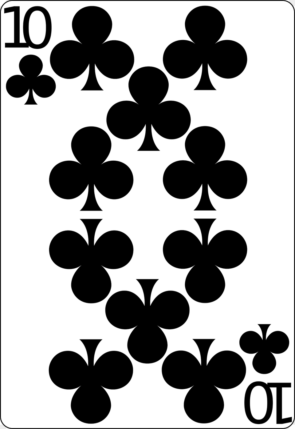 Ten Of Clubs Clipart, Pattern, Stencil Free Png Download