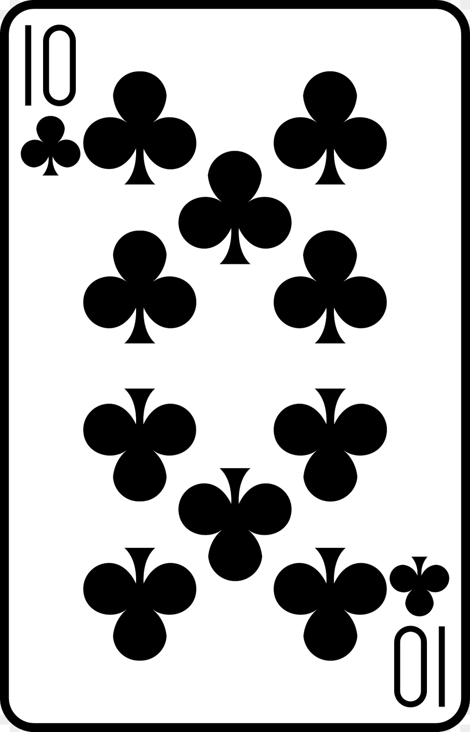 Ten Of Clubs Clipart, Stencil, Pattern Png Image