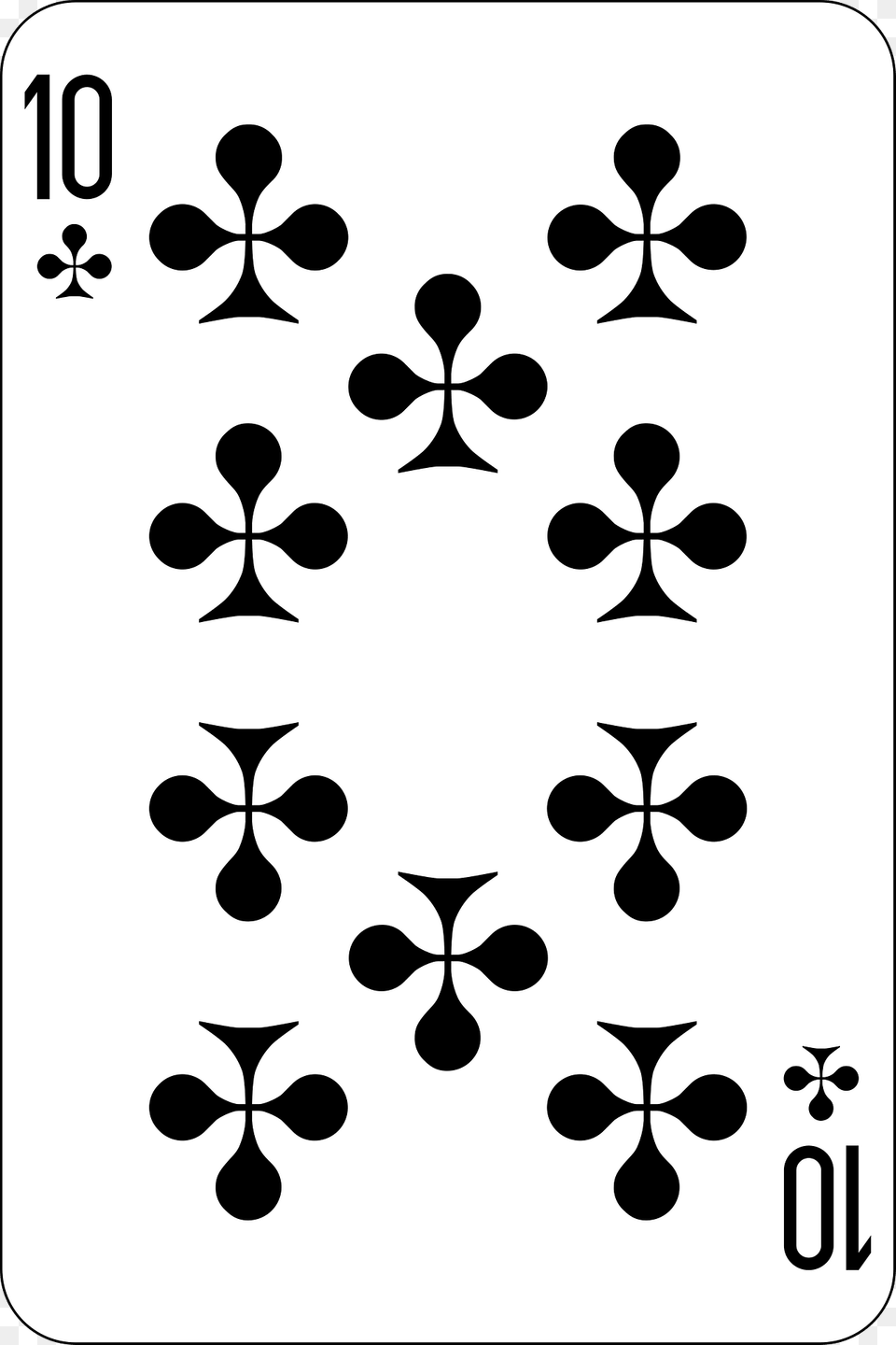 Ten Of Clubs Clipart, Stencil, Symbol Free Png
