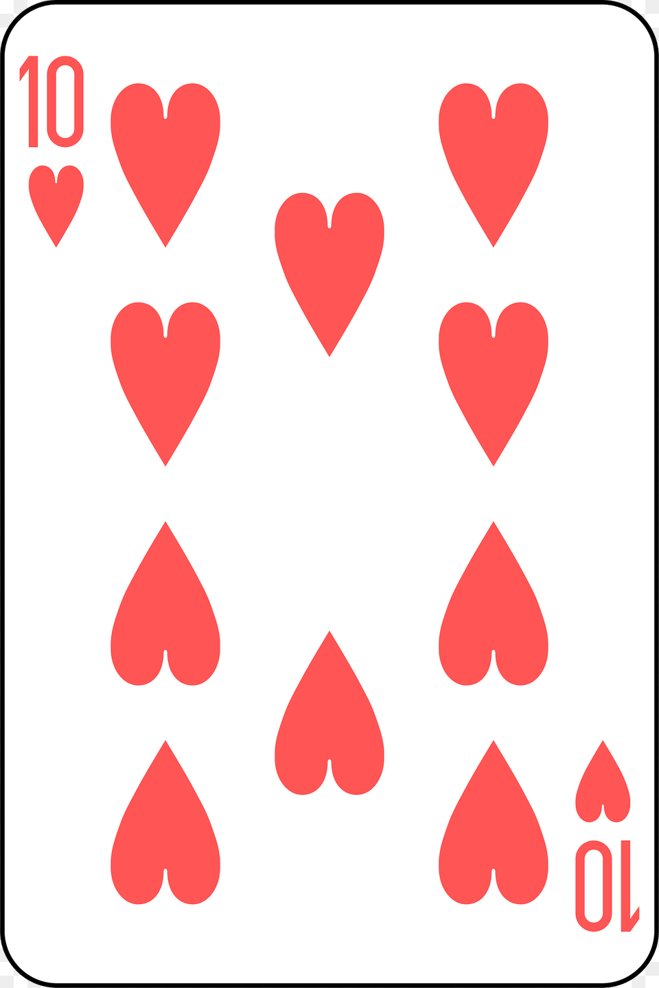 Ten Of Hearts Clipart Png