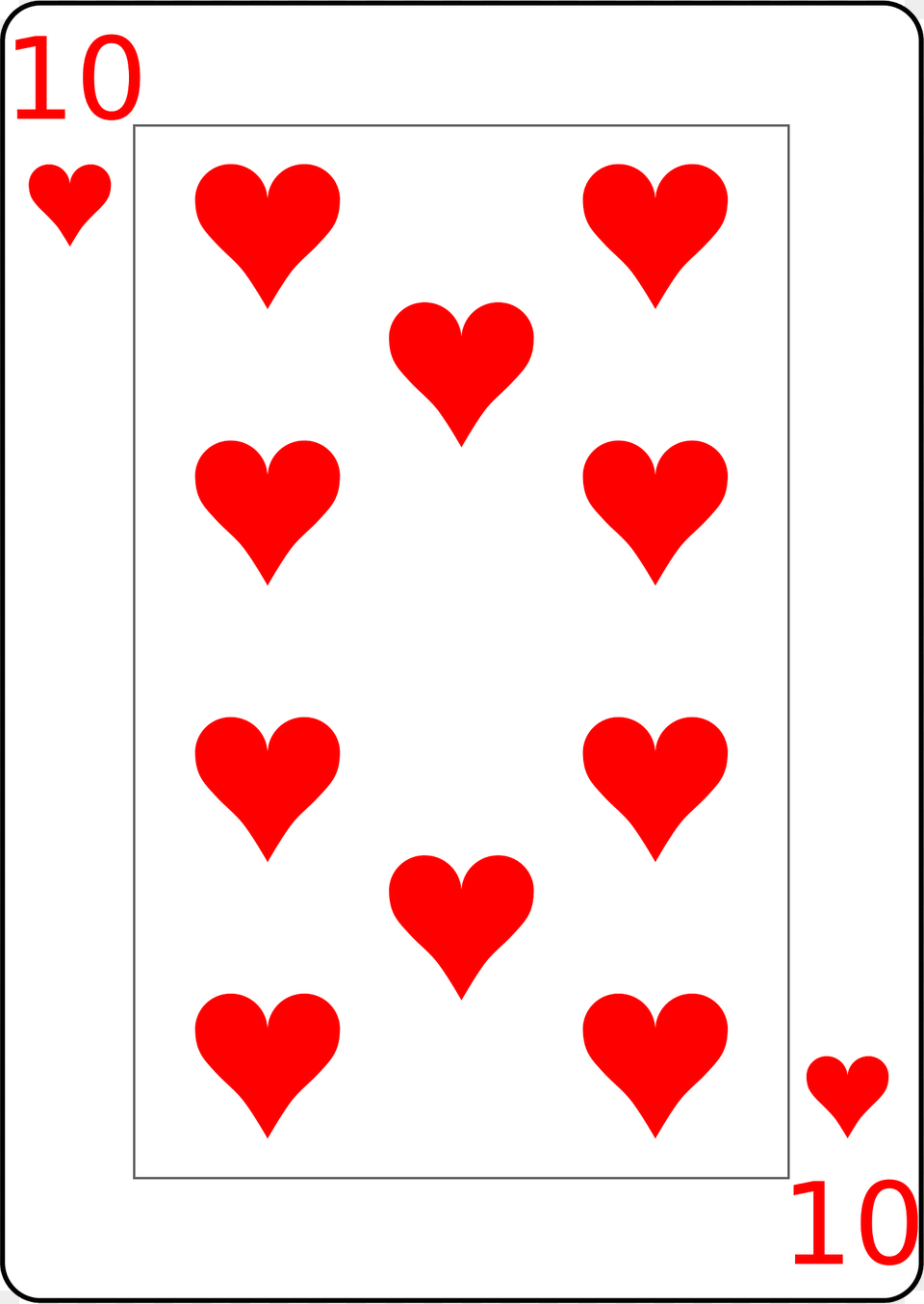 Ten Of Hearts Clipart, Heart, Food, Ketchup, Symbol Free Png Download