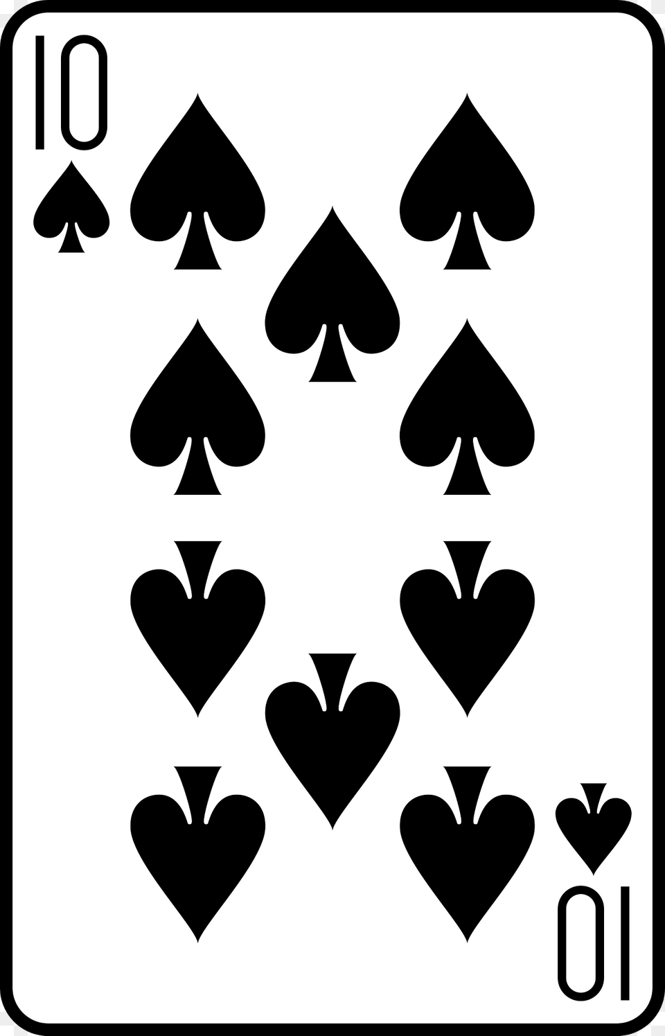 Ten Of Spades Clipart, Symbol, Sign, Stencil Png