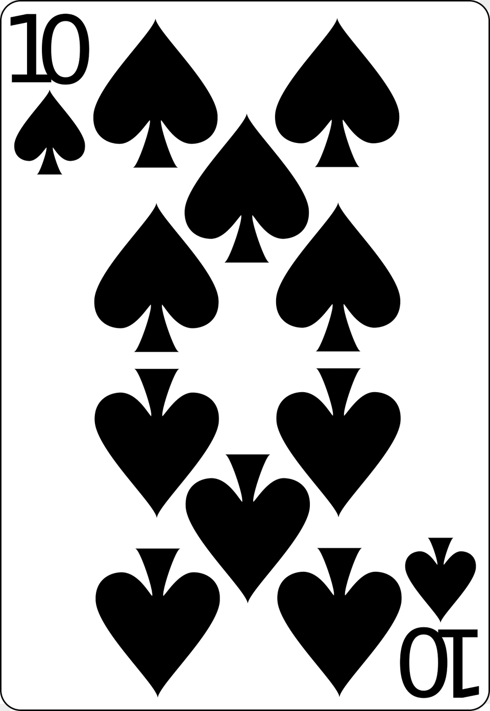 Ten Of Spades Clipart, Stencil, Symbol Png Image