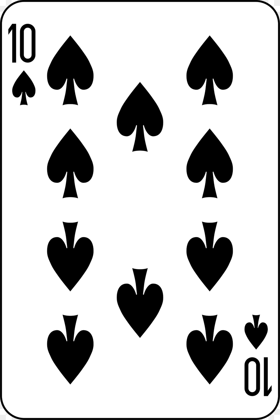 Ten Of Spades Clipart, Symbol, Stencil Free Png