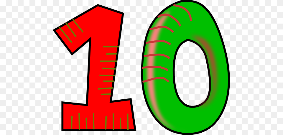 Ten Red Green Clip Art, Number, Symbol, Text Png