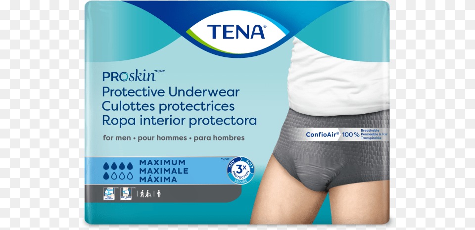 Tena Proskin Protective Underwear For Men, Clothing, Lingerie, Shorts, Text Png Image