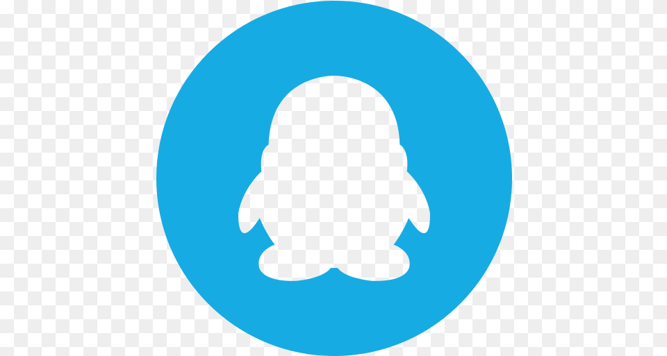 Tencent Qq Logo Blue Webinar Icon Circle, Silhouette, Baby, Person, Head Free Png Download