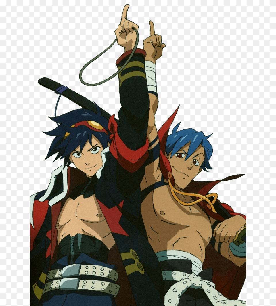 Tengen Toppa Gurren Lagann Simon And Kamina, Book, Comics, Publication, Person Free Png