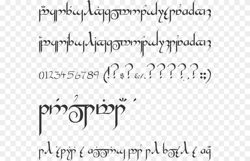 Tengwar Gandalf Medium Tengwar Gandalf, Handwriting, Text, White Board Png Image