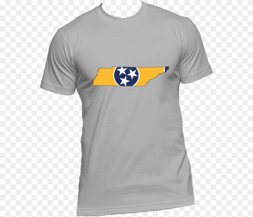 Tennessee Flag State Outline Yellow Mens Short Sleeve T Shirt, Clothing, T-shirt, Logo Free Png Download