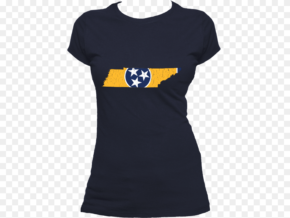 Tennessee Flag State Outline Yellow Womens Short Sleeve Nerd Girl Shirts, Clothing, Shirt, T-shirt, Logo Free Transparent Png