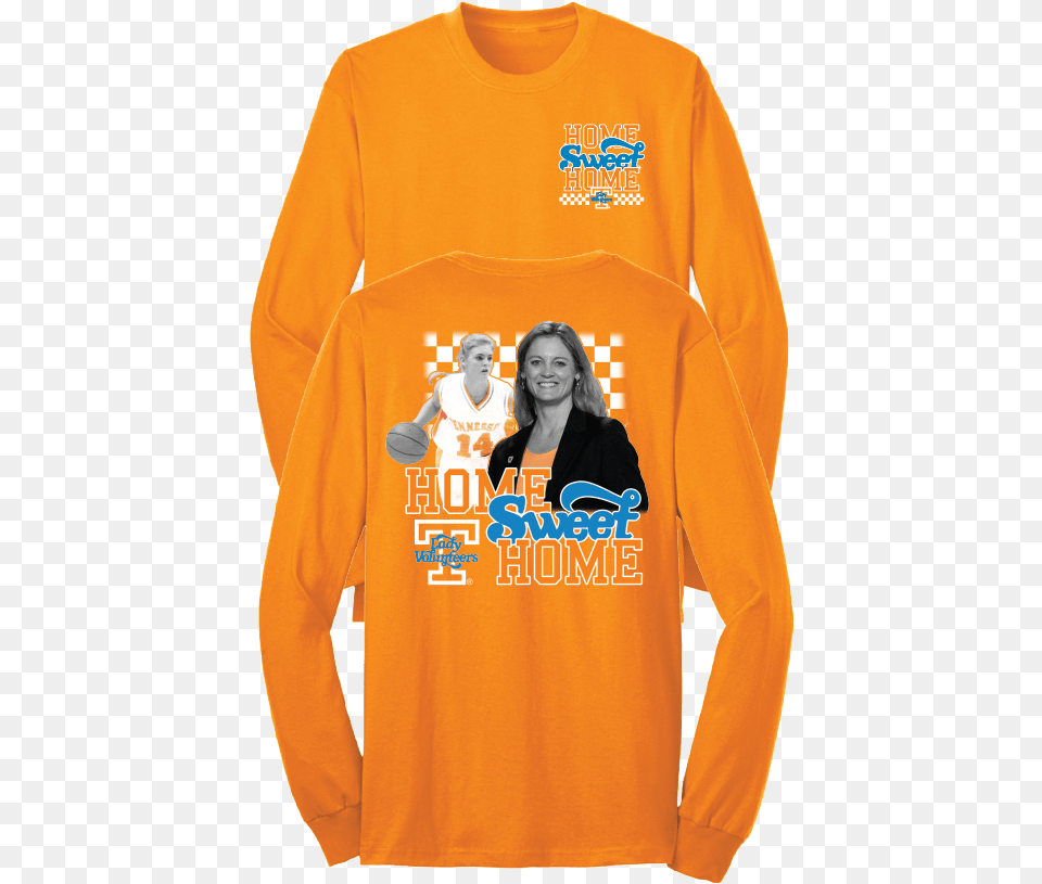 Tennessee Lady Vols Kellie Harper Home Sweet Home Long Sleeved T Shirt, Adult, T-shirt, Sleeve, Person Free Png