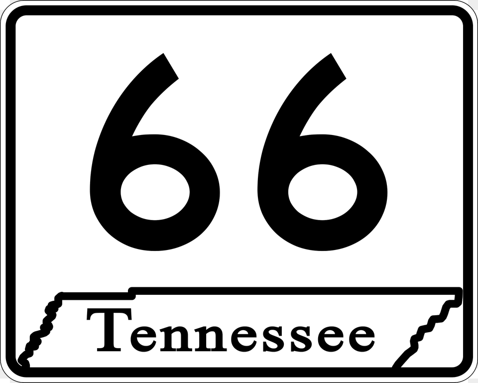 Tennessee Route 66 Sign Clipart, Symbol, Number, Text, Smoke Pipe Free Png