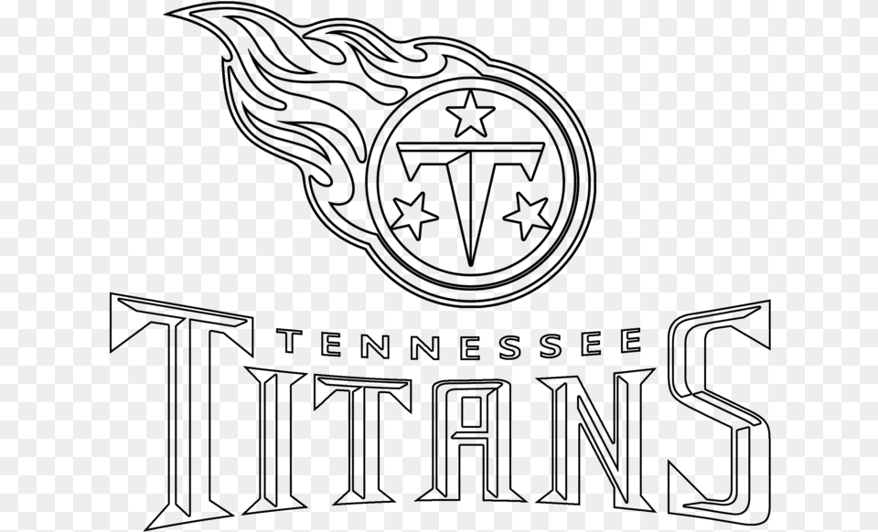 Tennessee Titans Logo Outline Tennessee Titan T Logo, Gray Free Transparent Png