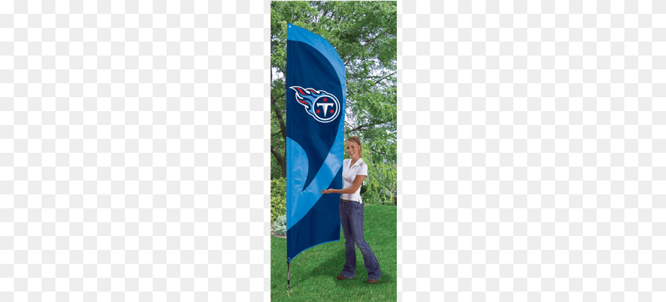 Tennessee Titans Nfl Applique Amp Embroidered 102quot X Texas Tech Tall Feather Flag, Clothing, Pants, Person Png