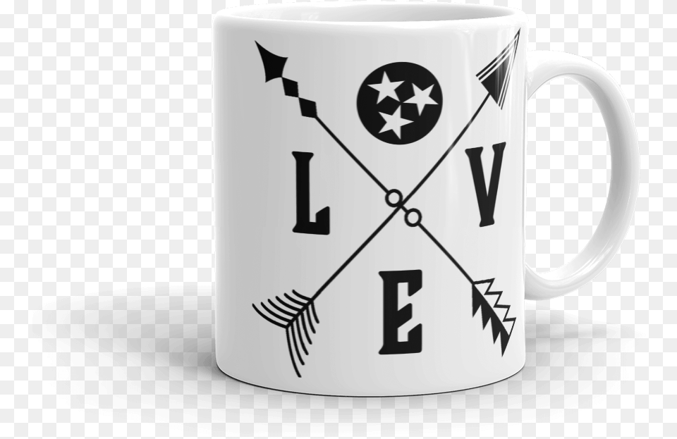 Tennessee Tristar Love Arrows Mug Coffee Cup, Beverage, Coffee Cup Free Png
