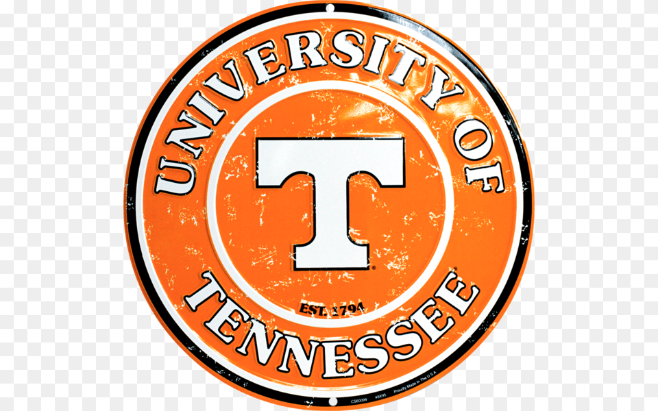 Tennessee Volunteers Circle Sign University Of Tennessee Volunteers Round Sign Made, Logo, Symbol Free Transparent Png
