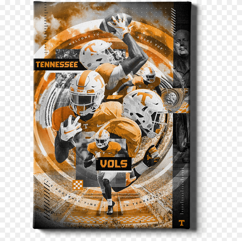 Tennessee Volunteers For American Football, Helmet, Advertisement, Poster, Person Png Image