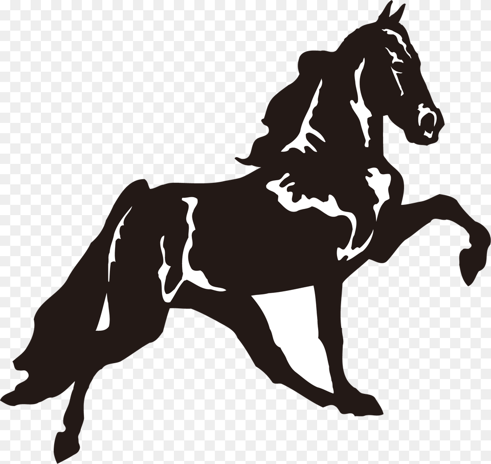 Tennessee Walking Horse Silhouette, Stencil, Animal, Mammal, Colt Horse Free Png Download
