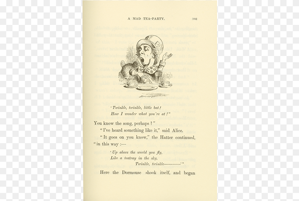 Tenniel Alice In Wonderland Mad Hatter, Page, Text, Baby, Person Free Png Download