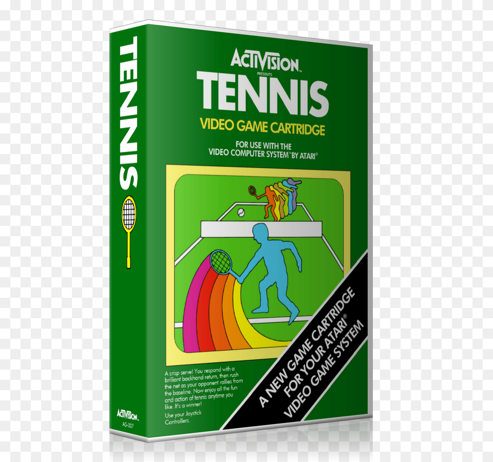 Tennis Atari Game Cover To Fit A Ugc Style Replacement Game, Advertisement, Poster, Person, Cleaning Free Png