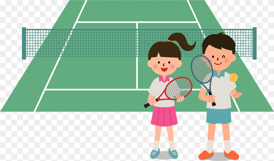 Tennis Court And Players Clipart, Tennis Racket, Sport, Racket, Ball Free Transparent Png