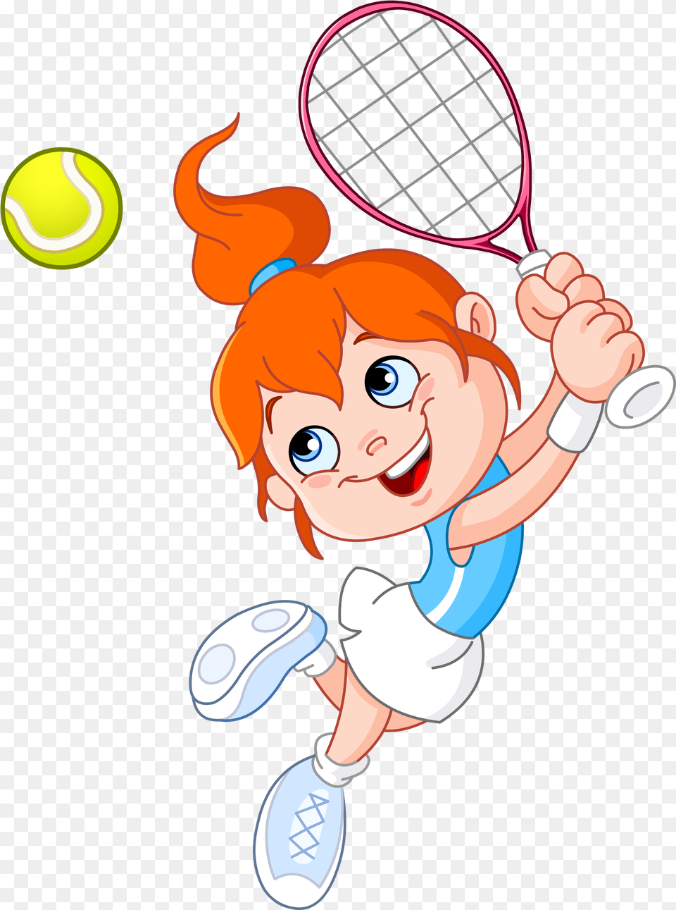Tennis Girl Racket Cartoon, Ball, Sport, Tennis Ball, Baby Png
