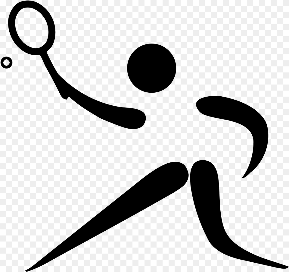 Tennis Player Clipart, Gray Png