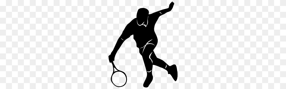 Tennis Player Hitting The Ball In The Air Sticker, Silhouette, Adult, Sport, Person Free Png Download