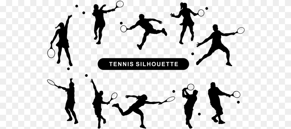 Tennis Players Silhouette Vector Ligue Auvergne Rhone Alpes Tennis, Text, City Free Png Download