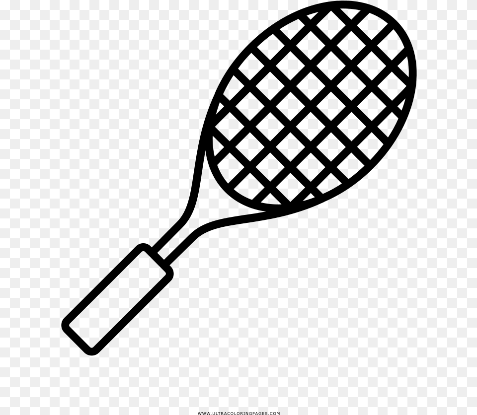 Tennis Racquet Coloring, Gray Free Transparent Png