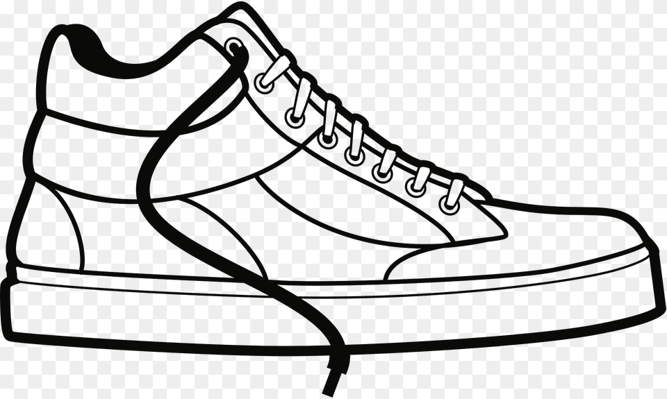 Tennis Shoe Black And White Clipart, Clothing, Sneaker, Footwear, Plant Free Png