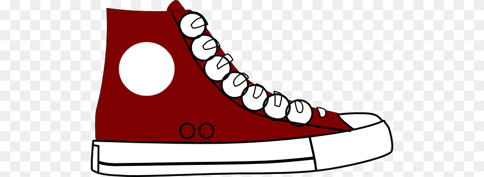 Tennis Shoe Clip Art, Clothing, Footwear, Sneaker, Maroon Png Image