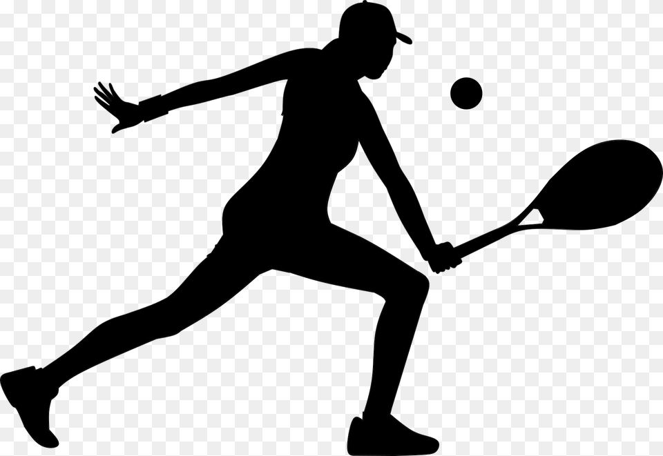 Tennis Woman Action People Full Length Isolated Tennis Piktogramm, Gray Free Transparent Png